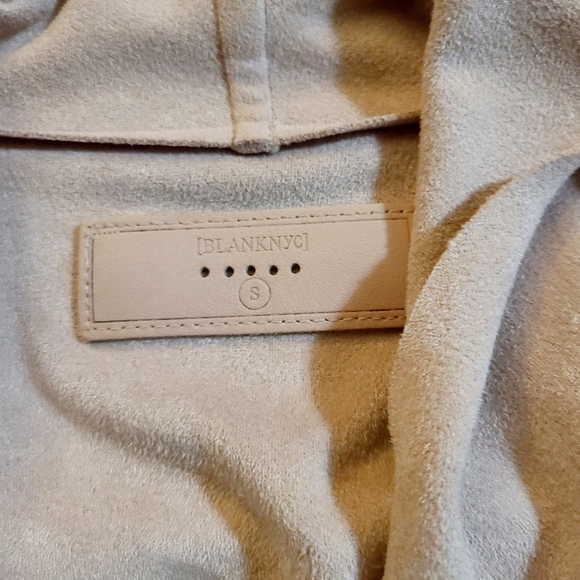 BLANKNYC Faux Suede Drape Front Jacket Pink Small - Picture 6 of 12